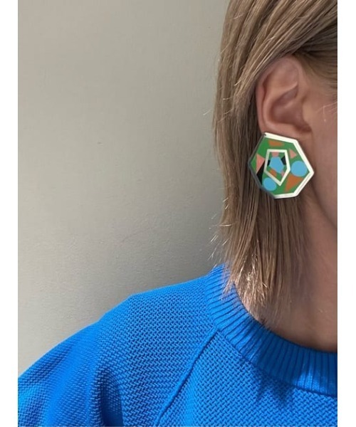 SLY(スライ)の「GEOMETRIC PAINT EARRING ジオメトリック ペイント イヤリング(イヤリング・レディース・シルバー/ゴールド・FREE)」の8枚目の写真