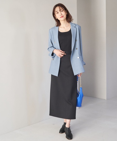 ROPE' PICNIC（ロペピクニック）の「UVカット・洗濯機OK/スクエアネックニットタンクトップ（タンクトップ・レディース・ブラック/ホワイト系その他5/ライトグレー・38）」の16枚目の写真