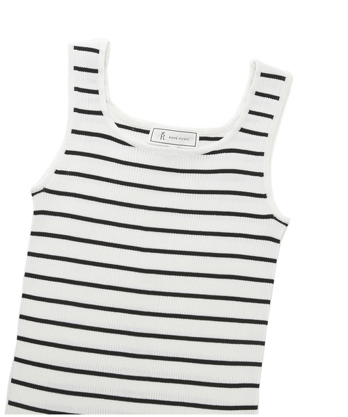 ROPE' PICNIC（ロペピクニック）の「UVカット・洗濯機OK/スクエアネックニットタンクトップ（タンクトップ・レディース・ブラック/ホワイト系その他5/ライトグレー・38）」の6枚目の写真