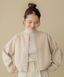 flower | パーリーチェックトップ(カーディガン/ボレロ)