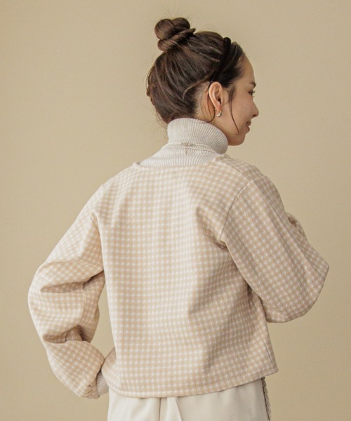 flower（フラワー）の「パーリーチェックトップ（カーディガン/ボレロ・レディース・ベージュ/カーキ・FREE）」の13枚目の写真