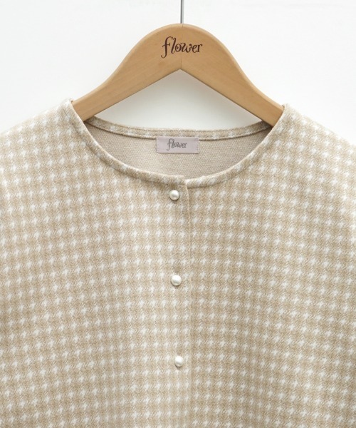 flower（フラワー）の「パーリーチェックトップ（カーディガン/ボレロ・レディース・ベージュ/カーキ・FREE）」の21枚目の写真