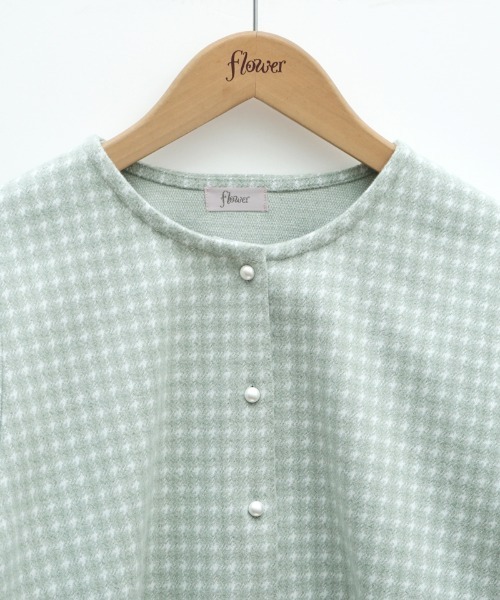 flower（フラワー）の「パーリーチェックトップ（カーディガン/ボレロ・レディース・ベージュ/カーキ・FREE）」の17枚目の写真