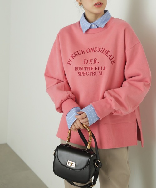 FREE'S MART（フリーズマート）の「◆ロゴ刺繍ビッグスウェット（スウェット・レディース・ネイビー/ピンク/ホワイト・FREE）」の3枚目の写真