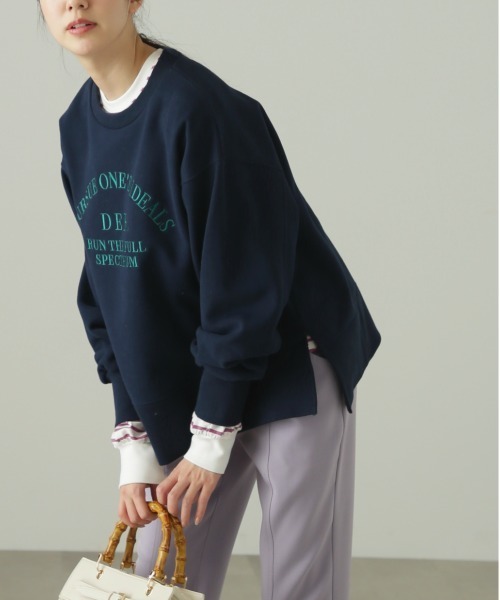 FREE'S MART（フリーズマート）の「◆ロゴ刺繍ビッグスウェット（スウェット・レディース・ネイビー/ピンク/ホワイト・FREE）」の11枚目の写真