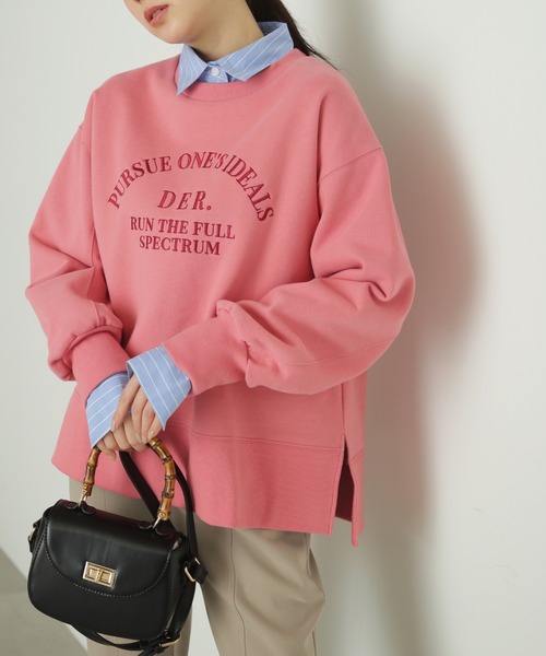 FREE'S MART（フリーズマート）の「◆ロゴ刺繍ビッグスウェット（スウェット・レディース・ネイビー/ピンク/ホワイト・FREE）」の14枚目の写真