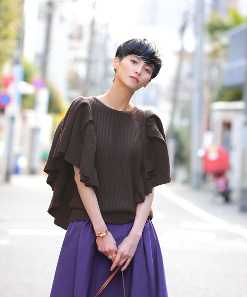 ELFRANK（エルフランク）の「ラッフルスリーブニットプルオーバー