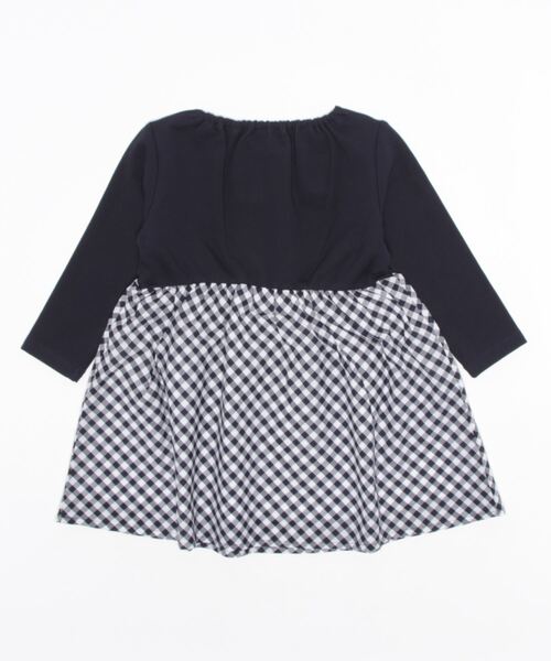 BeBe(ベベ)の「BeBe/ポンチ ギンガム チェック ドッキング ワンピース (90~150cm)(ワンピース・キッズ・ブルー系その他・140/90/120/150/110/100/130)」の7枚目の写真