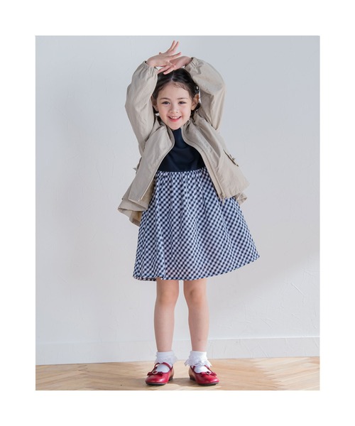 BeBe(ベベ)の「BeBe/ポンチ ギンガム チェック ドッキング ワンピース (90~150cm)(ワンピース・キッズ・ブルー系その他・140/90/120/150/110/100/130)」の10枚目の写真