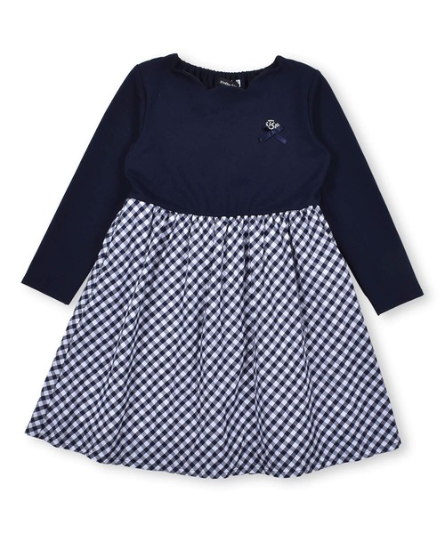 BeBe(ベベ)の「BeBe/ポンチ ギンガム チェック ドッキング ワンピース (90~150cm)(ワンピース・キッズ・ブルー系その他・140/90/120/150/110/100/130)」の14枚目の写真