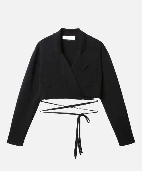 LE CIEL BLEU(ルシェルブルー)の「テーラードニットトップ / Tailored Knit Top(カーディガン/ボレロ・レディース・ベージュ/ブラック・36)」の16枚目の写真