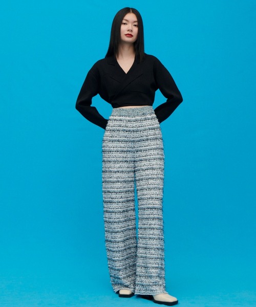 LE CIEL BLEU(ルシェルブルー)の「テーラードニットトップ / Tailored Knit Top(カーディガン/ボレロ・レディース・ベージュ/ブラック・36)」の3枚目の写真