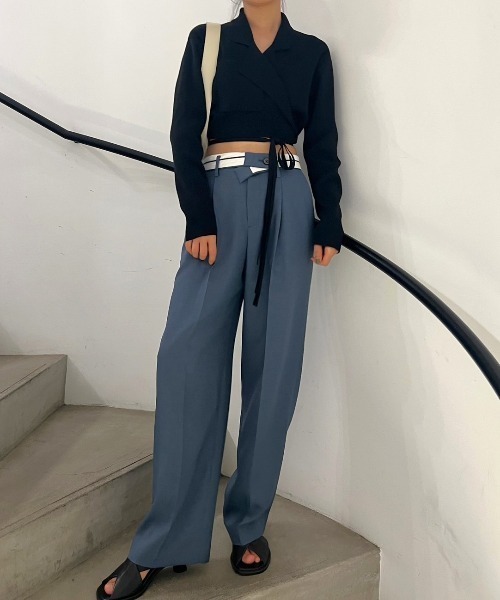 LE CIEL BLEU(ルシェルブルー)の「テーラードニットトップ / Tailored Knit Top(カーディガン/ボレロ・レディース・ベージュ/ブラック・36)」の20枚目の写真