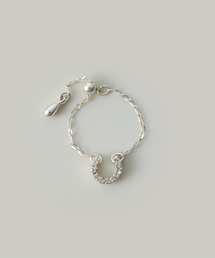 【金属アレルギー軽減】〈silver925〉ホースシューチェーンリング