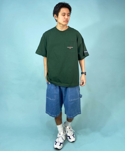 DC（ディーシー）の「DC/ディーシー  オーバーサイズ ポケットTシャツ/ワンポイント ドロップショルダー クルーネックTシャツ/DST231042（Tシャツ/カットソー・メンズ・グリーン/ホワイト/ブラック・M/L/2XL/XL）」の20枚目の写真