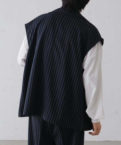 epnok（エプノック）の「ダブルテーラードストライプジレベスト（ベスト・メンズ・モカ/ネイビー/チャコールグレー・SMALL/MEDIUM/LARGE）」の16枚目の写真