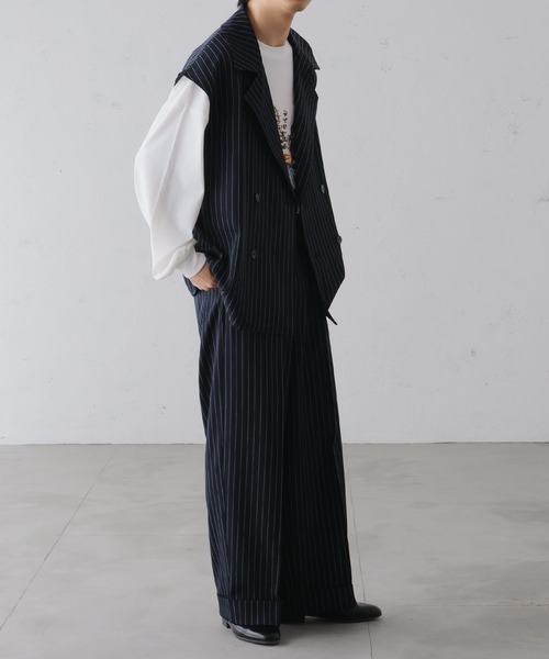 epnok（エプノック）の「ダブルテーラードストライプジレベスト（ベスト・メンズ・モカ/ネイビー/チャコールグレー・SMALL/MEDIUM/LARGE）」の19枚目の写真