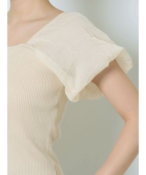 LAGUNAMOON（ラグナムーン）の「バルーンスリーブレースアップニットプルオーバー（ニット/セーター・レディース・ブラック/ホワイト/ネイビー・FREE）」の7枚目の写真