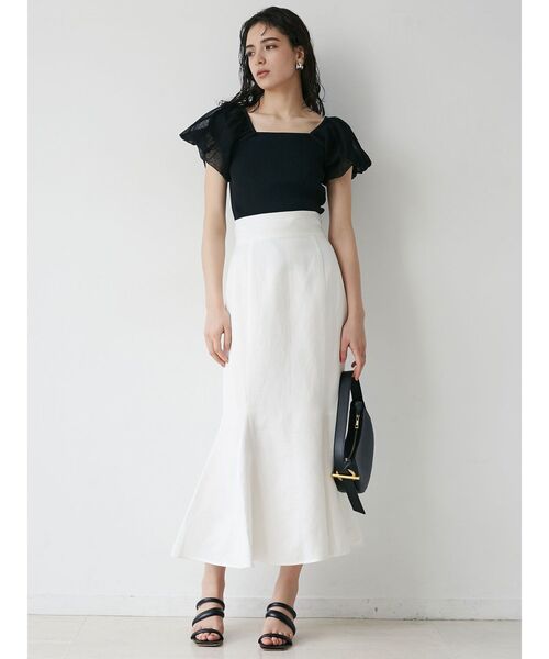 LAGUNAMOON（ラグナムーン）の「バルーンスリーブレースアップニットプルオーバー（ニット/セーター・レディース・ブラック/ホワイト/ネイビー・FREE）」の22枚目の写真