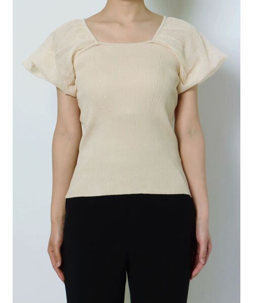 LAGUNAMOON（ラグナムーン）の「バルーンスリーブレースアップニットプルオーバー（ニット/セーター・レディース・ブラック/ホワイト/ネイビー・FREE）」の19枚目の写真