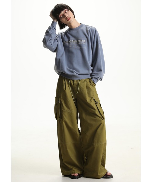 MASONPRINCE(メイソンプリンス)の「ヴィンテージ加工 ロゴ刺繍スウェット WY6205【MASONPRINCE】(スウェット・メンズ・ライトブルー/グレー・M/L/S)」の4枚目の写真