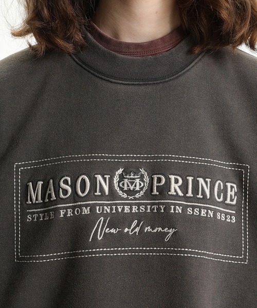 MASONPRINCE(メイソンプリンス)の「ヴィンテージ加工 ロゴ刺繍スウェット WY6205【MASONPRINCE】(スウェット・メンズ・ライトブルー/グレー・M/L/S)」の6枚目の写真