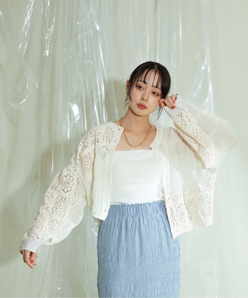 Eimee Law（エイミーロウ）の「パッチワーククロシェシャツ