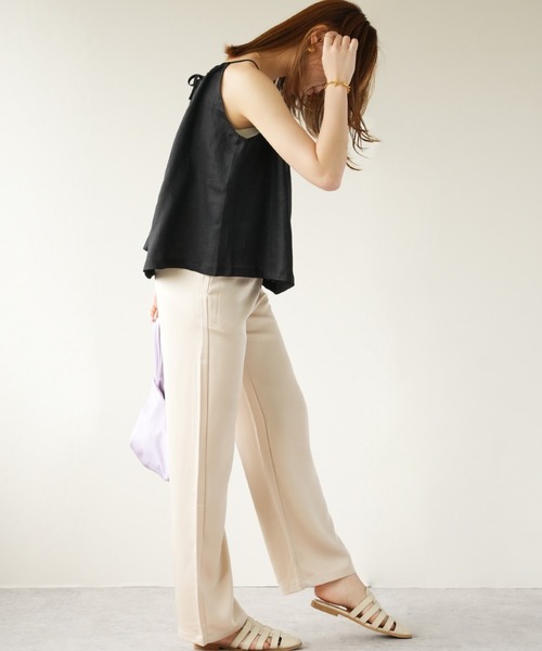 IAMUSE（アイアミューズ）の「リネンドロートップス S0935【IAMUSE】（キャミソール・レディース・ブラック/ベージュ・FREE）」の17枚目の写真