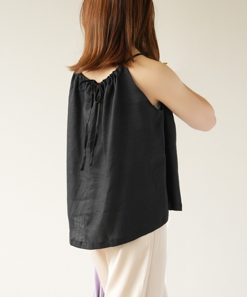 IAMUSE（アイアミューズ）の「リネンドロートップス S0935【IAMUSE】（キャミソール・レディース・ブラック/ベージュ・FREE）」の13枚目の写真