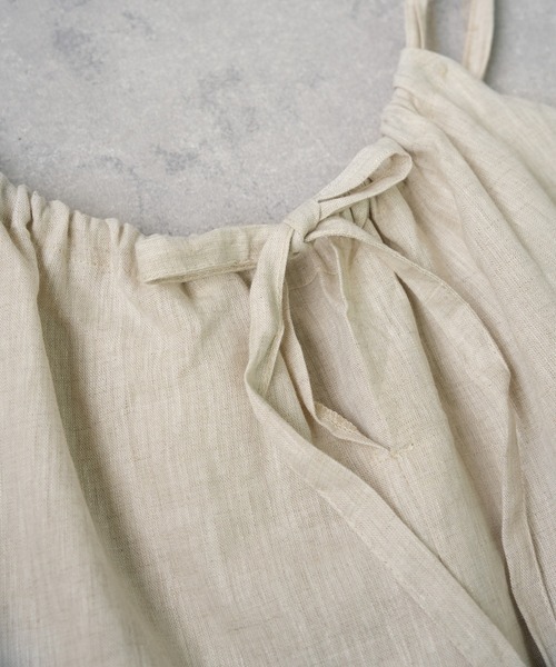 IAMUSE（アイアミューズ）の「リネンドロートップス S0935【IAMUSE】（キャミソール・レディース・ブラック/ベージュ・FREE）」の6枚目の写真