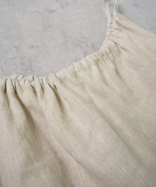 IAMUSE（アイアミューズ）の「リネンドロートップス S0935【IAMUSE】（キャミソール・レディース・ブラック/ベージュ・FREE）」の5枚目の写真