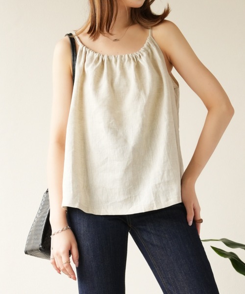 IAMUSE（アイアミューズ）の「リネンドロートップス S0935【IAMUSE】（キャミソール・レディース・ブラック/ベージュ・FREE）」の21枚目の写真