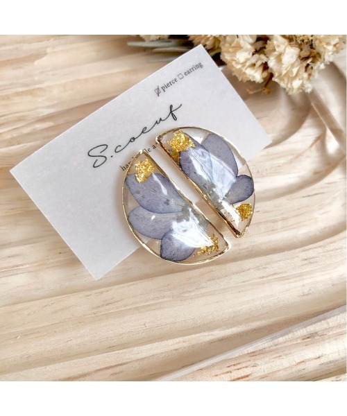tone(トーン)の「【S.coeuf】【S.coeuf】ピアス お花×三日月(MA)(ピアス(両耳用)・レディース・オレンジ/ブルー・FREE)」の6枚目の写真
