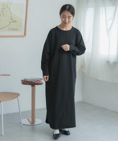 FORK&SPOON（フォークアンドスプーン）の「FORK&SPOON　ドルマンカットソーワンピース（ワンピース・レディース・ブラック/アイボリー/ブルー・1）」の15枚目の写真