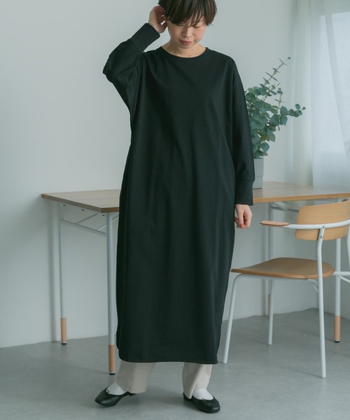 FORK&SPOON（フォークアンドスプーン）の「FORK&SPOON　ドルマンカットソーワンピース（ワンピース・レディース・ブラック/アイボリー/ブルー・1）」の19枚目の写真