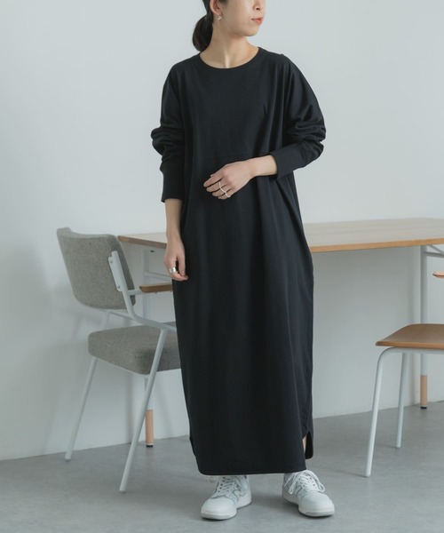 FORK&SPOON（フォークアンドスプーン）の「FORK&SPOON　ドルマンカットソーワンピース（ワンピース・レディース・ブラック/アイボリー/ブルー・1）」の21枚目の写真