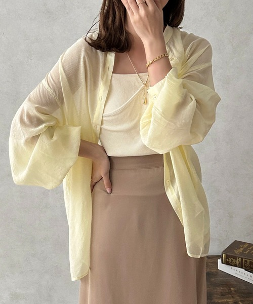 apres jour clair(アプレジュールクレア)の「【apres jour clair】袖ボリュームシアーシャツ【ZOZOTOWN限定アイテム】(シャツ/ブラウス・レディース・ラベンダー/オフホワイト/オレンジ/ダークブラウン/ベージュ/アイボリー・フリー/X-LARGE)」の14枚目の写真