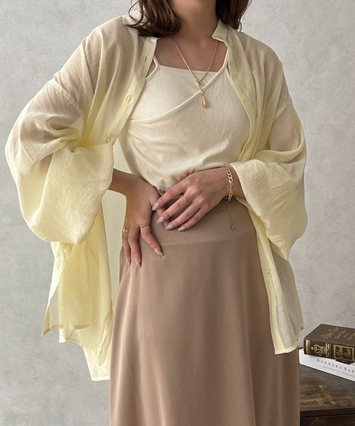 apres jour clair(アプレジュールクレア)の「【apres jour clair】袖ボリュームシアーシャツ【ZOZOTOWN限定アイテム】(シャツ/ブラウス・レディース・ラベンダー/オフホワイト/オレンジ/ダークブラウン/ベージュ/アイボリー・フリー/X-LARGE)」の13枚目の写真