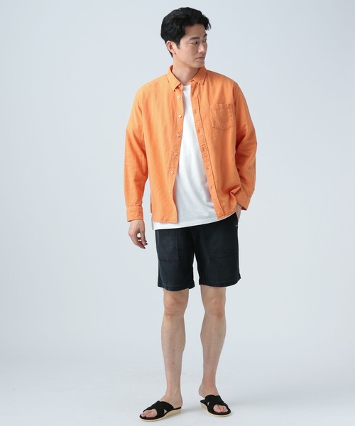 BAYFLOW(ベイフロー)の「リネン/レーヨンカラーシャツ(シャツ/ブラウス・メンズ・オフホワイト/グリーン/ブルー/オレンジ・SMALL/MEDIUM/LARGE)」の14枚目の写真