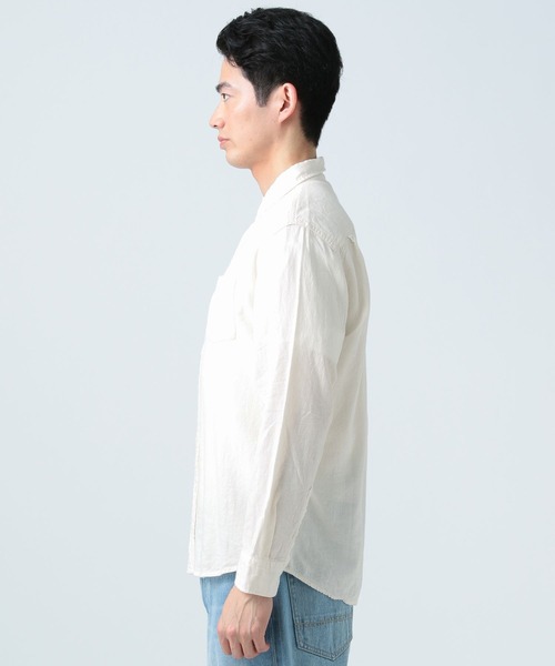 BAYFLOW(ベイフロー)の「リネン/レーヨンカラーシャツ(シャツ/ブラウス・メンズ・オフホワイト/グリーン/ブルー/オレンジ・SMALL/MEDIUM/LARGE)」の12枚目の写真