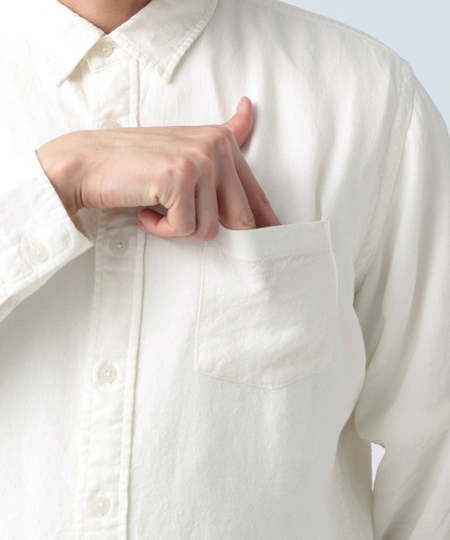 BAYFLOW(ベイフロー)の「リネン/レーヨンカラーシャツ(シャツ/ブラウス・メンズ・オフホワイト/グリーン/ブルー/オレンジ・SMALL/MEDIUM/LARGE)」の21枚目の写真