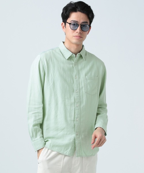 BAYFLOW(ベイフロー)の「リネン/レーヨンカラーシャツ(シャツ/ブラウス・メンズ・オフホワイト/グリーン/ブルー/オレンジ・SMALL/MEDIUM/LARGE)」の7枚目の写真