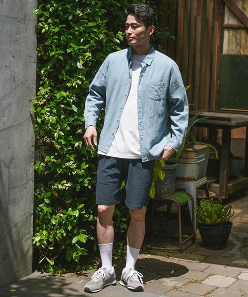 BAYFLOW(ベイフロー)の「リネン/レーヨンカラーシャツ(シャツ/ブラウス・メンズ・オフホワイト/グリーン/ブルー/オレンジ・SMALL/MEDIUM/LARGE)」の10枚目の写真