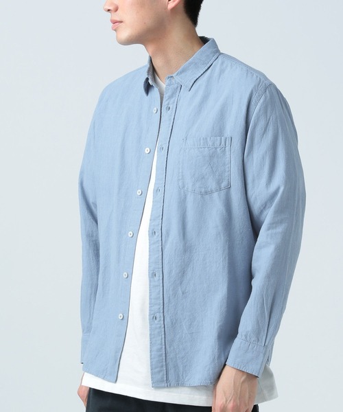 BAYFLOW(ベイフロー)の「リネン/レーヨンカラーシャツ(シャツ/ブラウス・メンズ・オフホワイト/グリーン/ブルー/オレンジ・SMALL/MEDIUM/LARGE)」の9枚目の写真