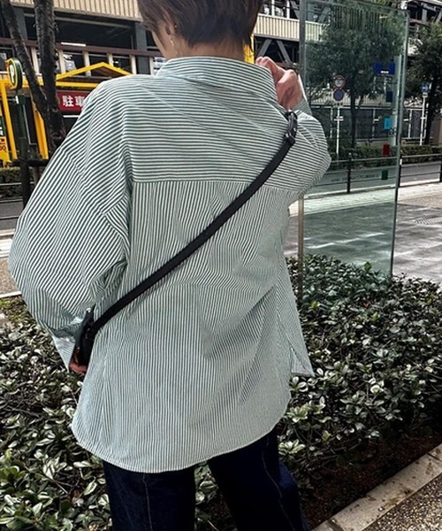 ANOTHER S(アナザーエス)の「パールボタンストライプシャツ(シャツ/ブラウス・レディース・ピンク系その他/ブルー/ネイビー系/ホワイト/グリーン系その他/ブルー系その他・FREE)」の13枚目の写真