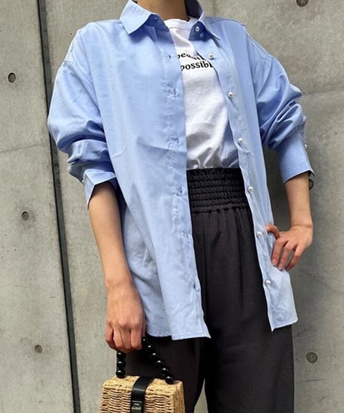 ANOTHER S(アナザーエス)の「パールボタンストライプシャツ(シャツ/ブラウス・レディース・ピンク系その他/ブルー/ネイビー系/ホワイト/グリーン系その他/ブルー系その他・FREE)」の18枚目の写真