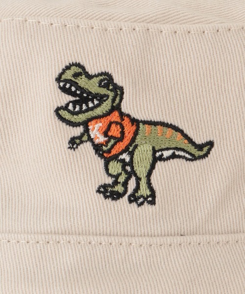 kladskap（クレードスコープ）の「ロゴ×恐竜バケットハット（キャップ・キッズ・グリーン/ベージュ・L/S/M）」の8枚目の写真