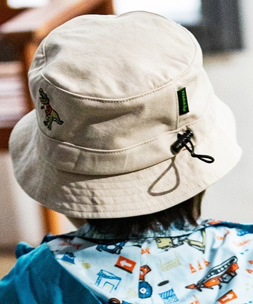 kladskap（クレードスコープ）の「ロゴ×恐竜バケットハット（キャップ・キッズ・グリーン/ベージュ・L/S/M）」の20枚目の写真