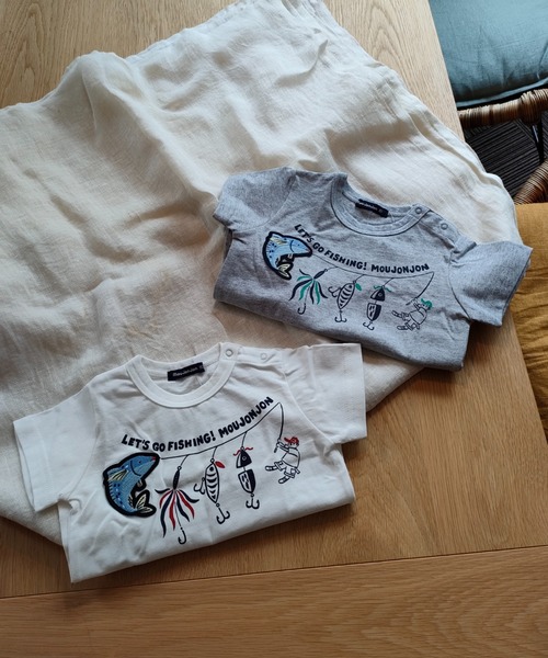 Moujonjon（ムージョンジョン）の「フィッシングプリント半袖Ｔシャツ（Tシャツ/カットソー・キッズ・ホワイト/グレー・80/90/100/110/120/130）」の14枚目の写真