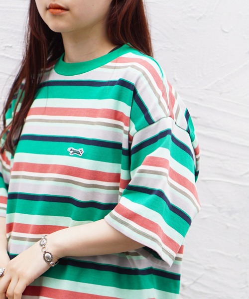 PENNEYS(ぺニーズ)の「PENNEY'S / ペニーズ THE FOX MULTI BORDER TEE フォックス マルチボーダーTEE(Tシャツ/カットソー・メンズ・グリーン/モカ/ライトグリーン/ベージュ系・LARGE/MEDIUM/X-SMALL)」の1枚目の写真